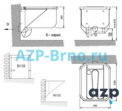 Слив для ведра VL 03 AZP Brno Чехия (фото, схема)